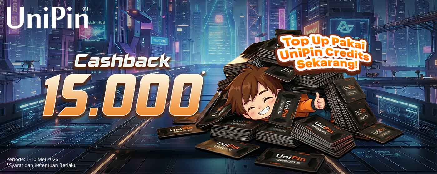 Cashback 15Rb untuk Top Up Pakai UniPin Credits!